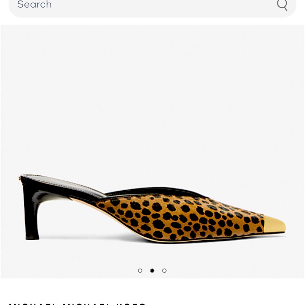 Michael Kors Brown Black Mules with Calf Hair